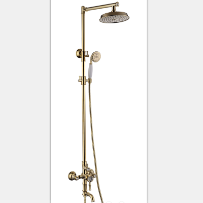 2020 brand new style Luxury Gold bathroom exposed Rain Shower Set shower column